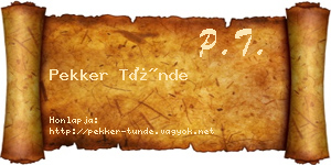 Pekker Tünde névjegykártya
